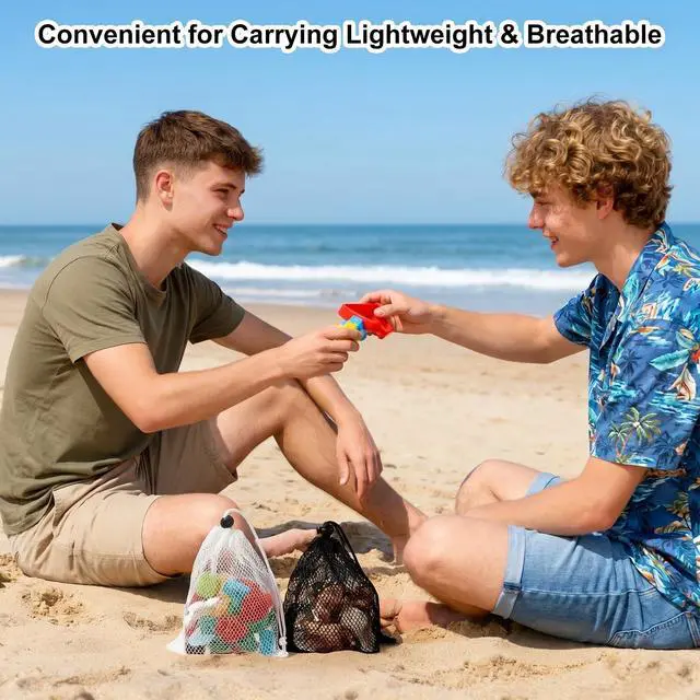 Alt view image 4 of 7 - 6 Pcs Small Mesh Drawstring Bag, 6 X 8 Inch Polyester Mesh Storage Bags Mini Net Bag Small Travel Stuff Bags for Laundry Travel Beach Toys Fruit (Black and White)