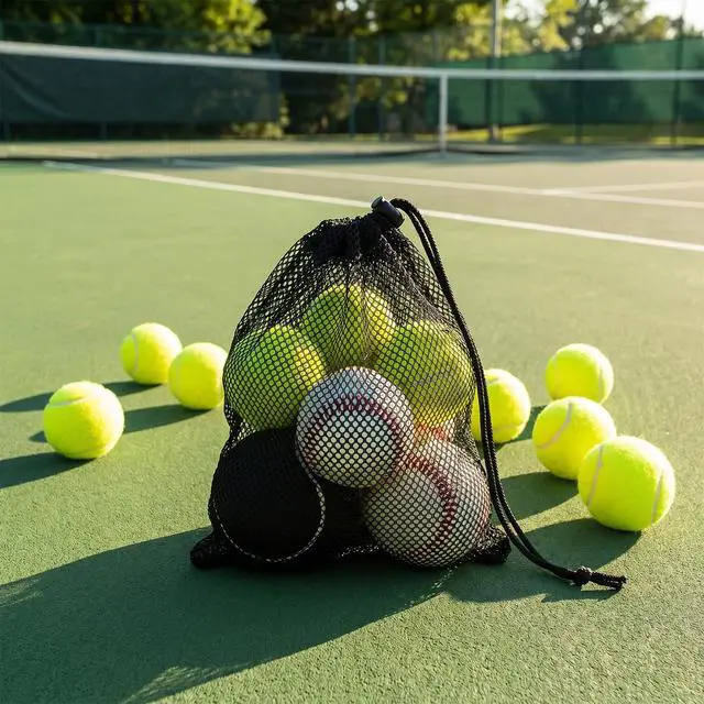 Alt view image 6 of 7 - 6 Pcs Small Mesh Drawstring Bag, 6 X 8 Inch Polyester Mesh Storage Bags Mini Net Bag Small Travel Stuff Bags for Laundry Travel Beach Toys Fruit (Black and White)