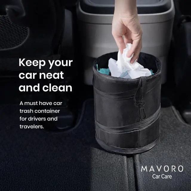 Alt view image 4 of 7 - Car Trash Can, Waterproof Collapsible Pop-Up Bin, 2 Gallon (1)