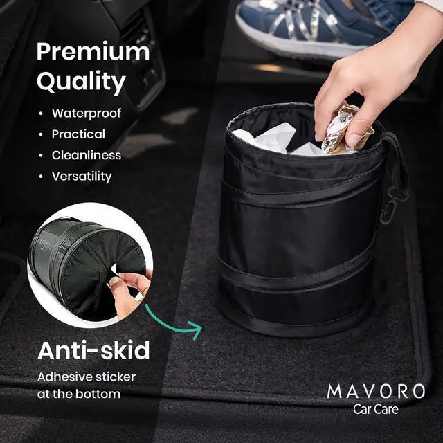 Alt view image 7 of 7 - Car Trash Can, Waterproof Collapsible Pop-Up Bin, 2 Gallon (1)