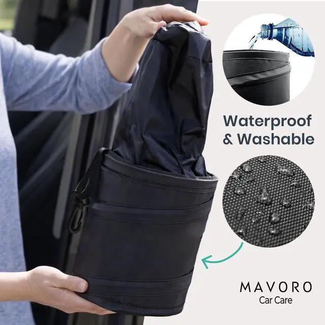 Alt view image 6 of 7 - Car Trash Can, Waterproof Collapsible Pop-Up Bin, 2 Gallon (1)