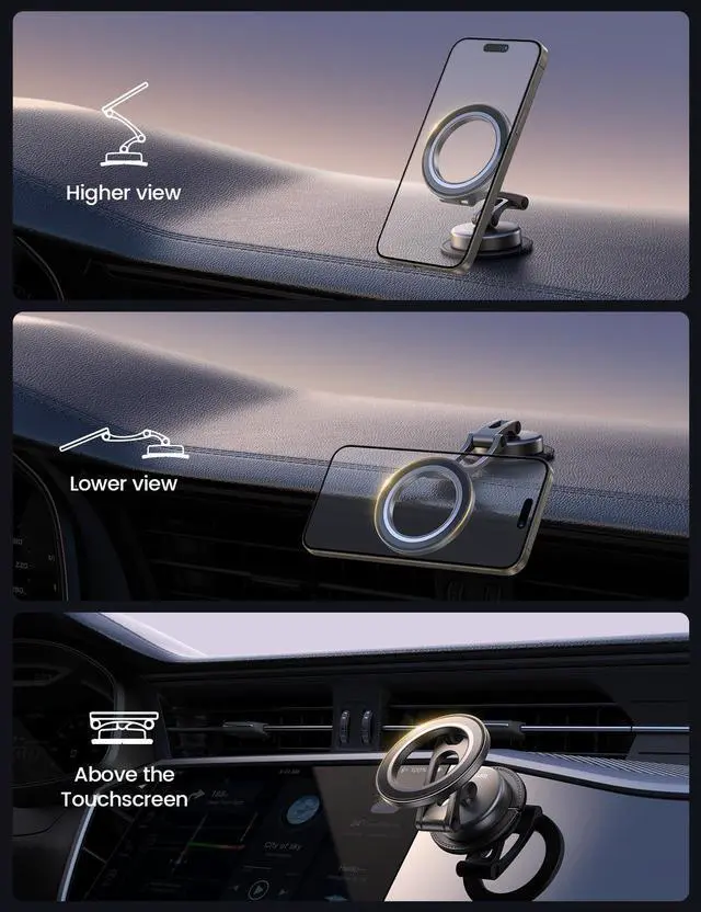 Alt view image 2 of 7 - for MagSafe Car Mount All-Metal Magnetic Phone Holder for Your Car