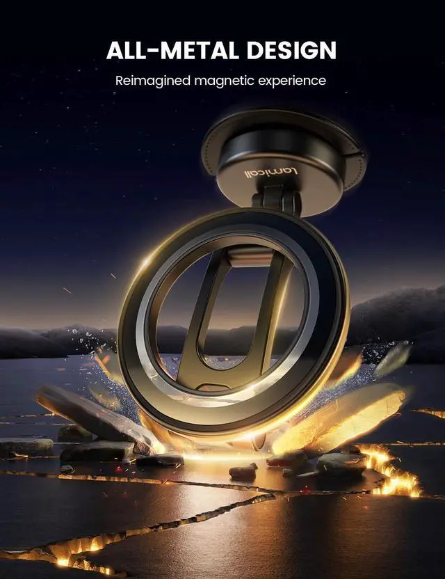 Alt view image 6 of 7 - for MagSafe Car Mount All-Metal Magnetic Phone Holder for Your Car