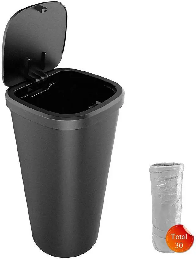 Main image of Car Trash Can with Lid, Mini Car Cup Holder Garbage Organizer with 30 Trash Bags, Leakproof & Waterproof Garbage Can Bin for Vehicle Office Home, Universal Car Accessories