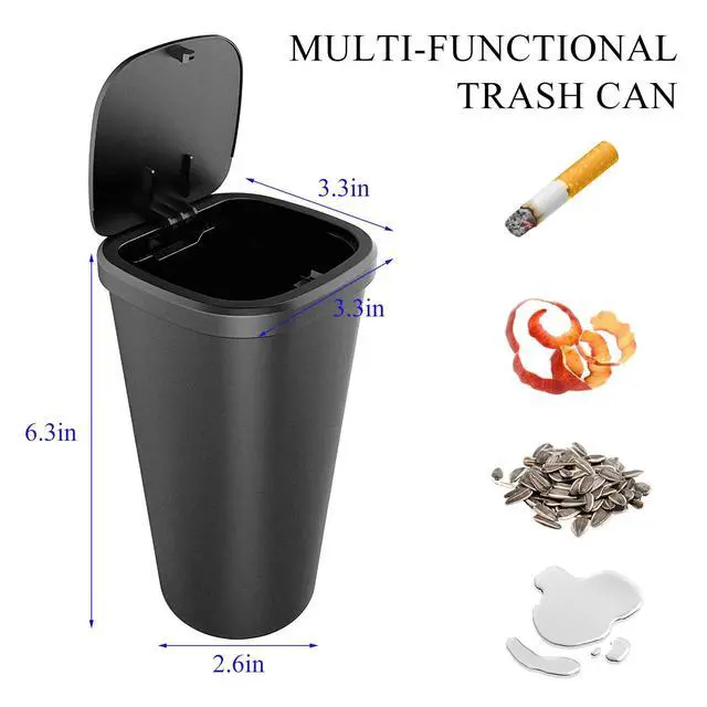 Alt view image 2 of 6 - Car Trash Can with Lid, Mini Car Cup Holder Garbage Organizer with 30 Trash Bags, Leakproof & Waterproof Garbage Can Bin for Vehicle Office Home, Universal Car Accessories