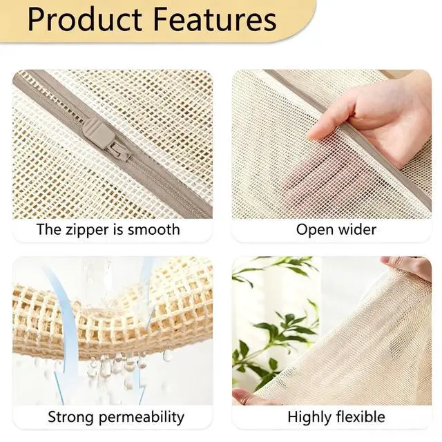 Alt view image 6 of 7 - Cotton Mesh Laundry Bags, Set of 3 Premium Soft Undyed Wash Bags for Delicates, Bras, Underwear, Clothes and Shoes, Natural Breathable Washer and Dryer Safe Laundry Protector Bags