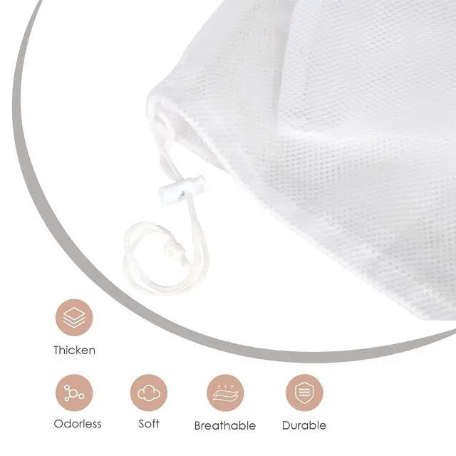 Alt view image 6 of 7 - 2-Pack Large Mesh Laundry Bag, 24x36 Inch White