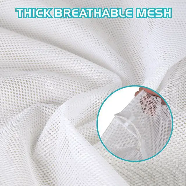Alt view image 7 of 7 - 2-Pack Large Mesh Laundry Bag, 24x36 Inch White