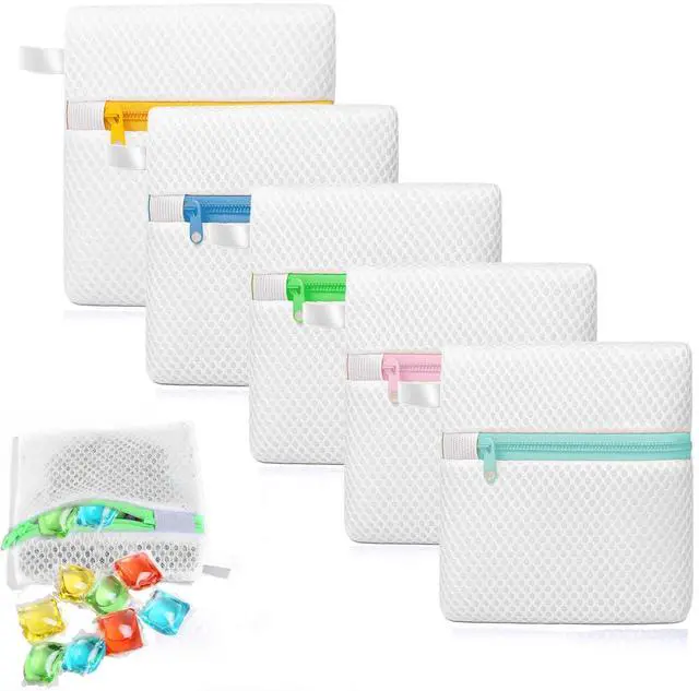 Main image of 5PCS Laundry Pod Anti-Sticking Bag, Mini Mesh Washing Net, Laundry Pods Dissolution Protection Bag, Washing Pods Storage, 5 Colors