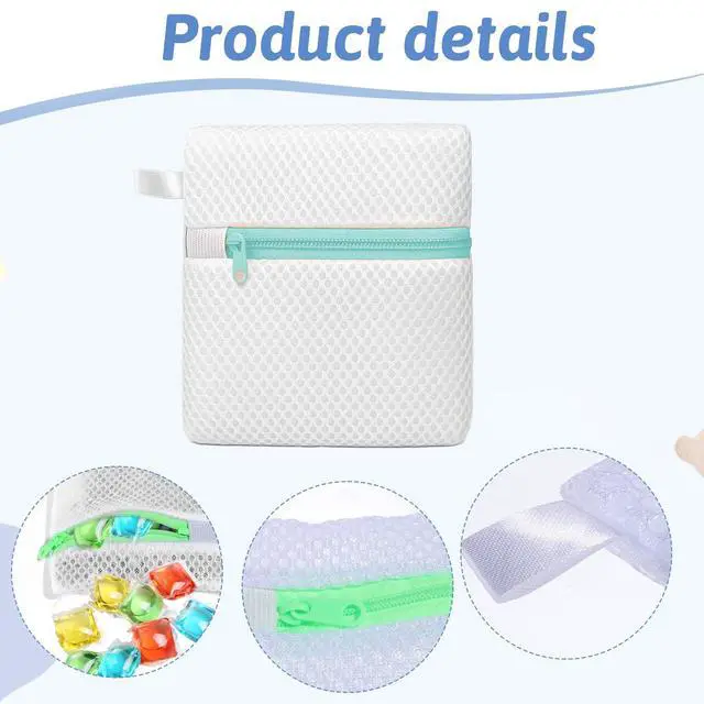 Alt view image 5 of 7 - 5PCS Laundry Pod Anti-Sticking Bag, Mini Mesh Washing Net, Laundry Pods Dissolution Protection Bag, Washing Pods Storage, 5 Colors