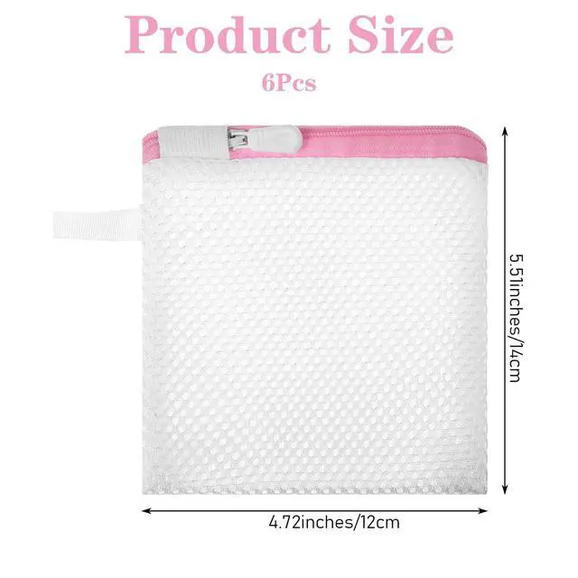 Alt view image 2 of 7 - 6 Pcs Small Mesh Laundry Bag for Delicates Lingerie Laundry Bag Sock Washing Bags for Laundries Foldable Mesh Laundries Bags Small for Travel Home Mini Washing Machine Use Colorful 5.51×4.72 Inch