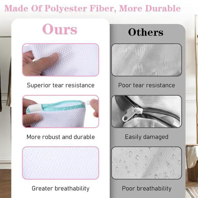 Alt view image 3 of 7 - 6 Pcs Small Mesh Laundry Bag for Delicates Lingerie Laundry Bag Sock Washing Bags for Laundries Foldable Mesh Laundries Bags Small for Travel Home Mini Washing Machine Use Colorful 5.51×4.72 Inch