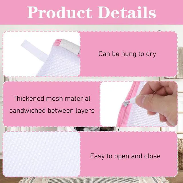 Alt view image 4 of 7 - 6 Pcs Small Mesh Laundry Bag for Delicates Lingerie Laundry Bag Sock Washing Bags for Laundries Foldable Mesh Laundries Bags Small for Travel Home Mini Washing Machine Use Colorful 5.51×4.72 Inch