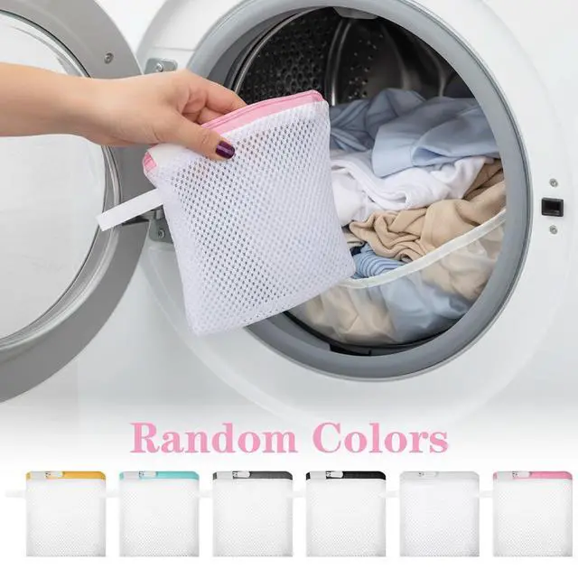 Alt view image 6 of 7 - 6 Pcs Small Mesh Laundry Bag for Delicates Lingerie Laundry Bag Sock Washing Bags for Laundries Foldable Mesh Laundries Bags Small for Travel Home Mini Washing Machine Use Colorful 5.51×4.72 Inch