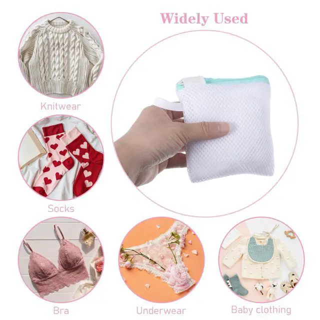Alt view image 7 of 7 - 6 Pcs Small Mesh Laundry Bag for Delicates Lingerie Laundry Bag Sock Washing Bags for Laundries Foldable Mesh Laundries Bags Small for Travel Home Mini Washing Machine Use Colorful 5.51×4.72 Inch