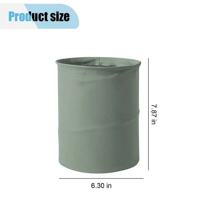 Alt view image 2 of 7 - Collapsible Trash Can Car Garbage Bag - Leather Pop-up Car Trash Bin with Elastic Band - Hanging Foldable Garbage Can Vehicle Waste Basket Bin - Double-Layer Washable Bag for Cars Camping (Grey)