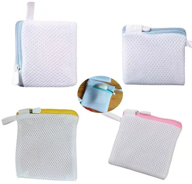 Main image of 4 Pack Laundry Detergent Pacs Bags Protector Non-Sticking Zipper Mesh Laundry Pod Holder Dispenser for Laundry Detergent Power Paks Detergent Pods Soap Pacs Laundry Scent Booster Beads