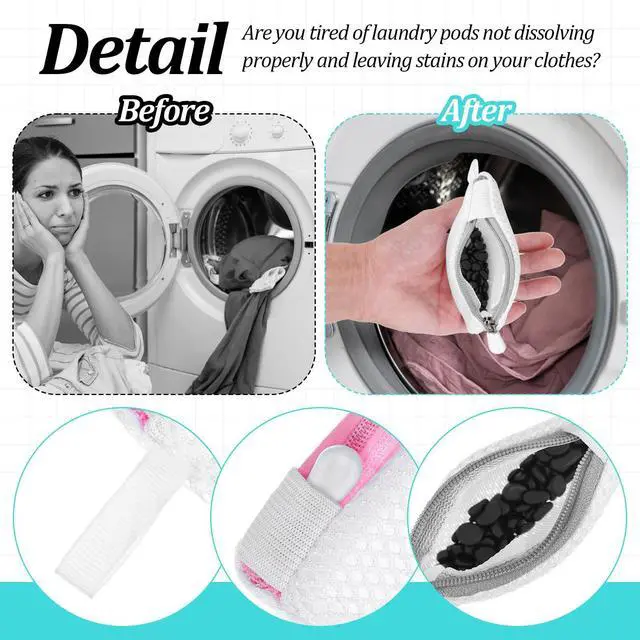 Alt view image 4 of 7 - Mini Mesh Laundry Pods Anti-Sticking Bag, 4 PCS Scent Beads Laundry Bags Mini Laundrys Pods Dissolution Protection Bag, Durable Washing Machine Wash Bags for Scented Beads Storage