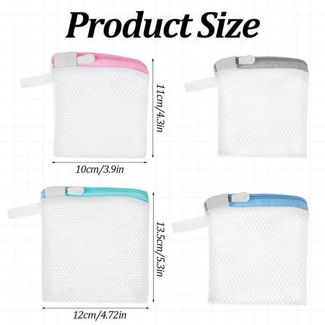 Alt view image 2 of 7 - Mini Mesh Laundry Pods Anti-Sticking Bag, 4 PCS Scent Beads Laundry Bags Mini Laundrys Pods Dissolution Protection Bag, Durable Washing Machine Wash Bags for Scented Beads Storage