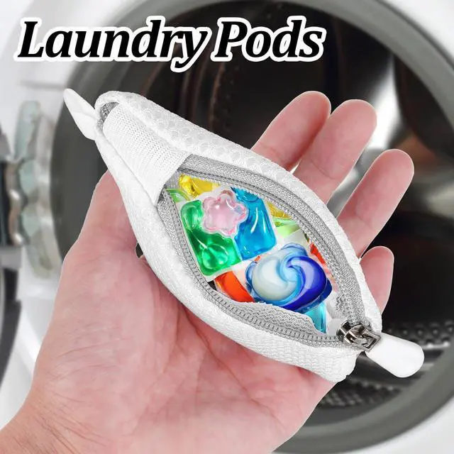 Alt view image 6 of 7 - Mini Mesh Laundry Pods Anti-Sticking Bag, 4 PCS Scent Beads Laundry Bags Mini Laundrys Pods Dissolution Protection Bag, Durable Washing Machine Wash Bags for Scented Beads Storage