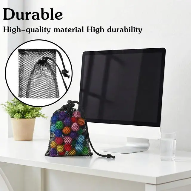 Alt view image 5 of 7 - 10pcs Small Mesh Bags Drawstring, Black Mesh Bags Drawstring, 7.8" X 5.9"Mini Nylon Net Bag with Cord Lock for Travel Laundry Stuff Organizing Storage Bag