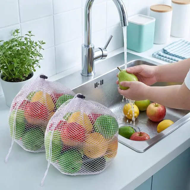 Alt view image 7 of 7 - 3 Pcs Small Mesh Laundry Bags with Drawstring, 12"×16" Travel Nylon Laundry