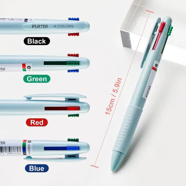 Alt view image 4 of 7 - 6-Pack 4-Color Gel Pens, 0.5mm Fine Point, Quick-Dry Ink, Soft Grip
