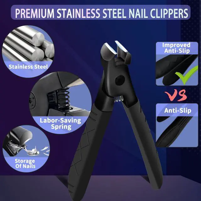 Alt view image 3 of 6 - Duty Nail Clippers for Thick Nails, Anti-Slip Toenail Clipper Set for Seniors & Women at Home Salon