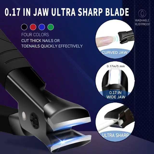 Alt view image 2 of 6 - Duty Nail Clippers for Thick Nails, Anti-Slip Toenail Clipper Set for Seniors & Women at Home Salon