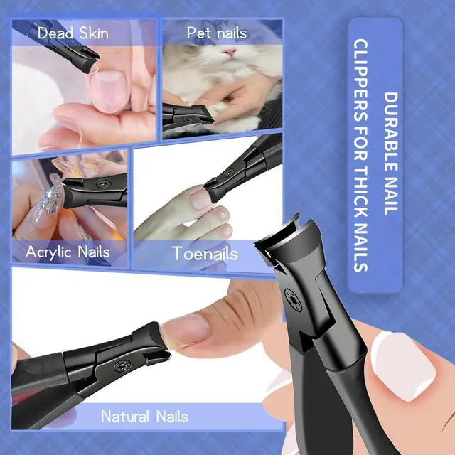 Alt view image 6 of 6 - Duty Nail Clippers for Thick Nails, Anti-Slip Toenail Clipper Set for Seniors & Women at Home Salon
