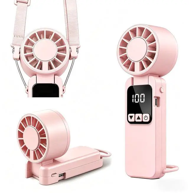Main image of Portable HandHeld Turbo Fan 6000mAh,Portable Handheld USB Rechargeable Fans with 1-199 Speeds Adjustment with LED Display and Foldable Design for Outdoor/Office/Travel/Women/Gifts(Pink)