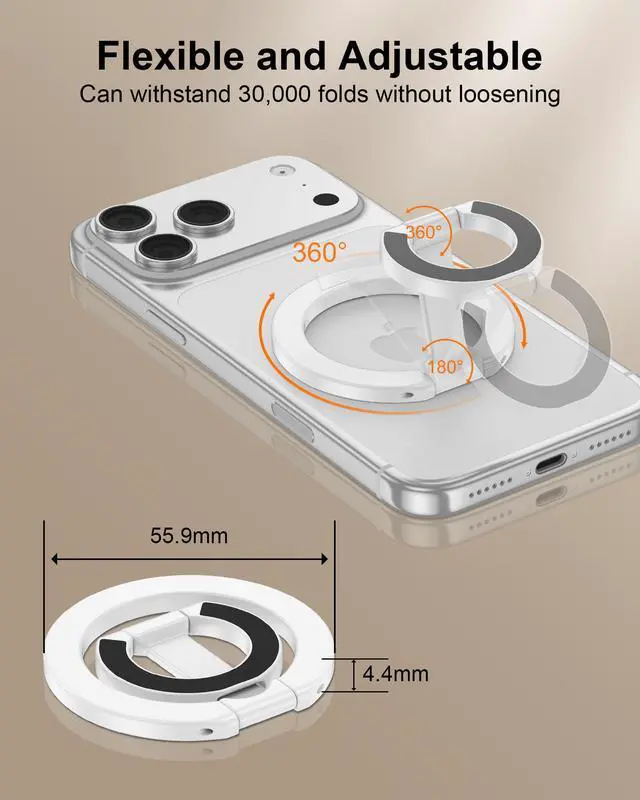 Alt view image 3 of 7 - Magnetic Phone Ring Holder for iPhone 17 Pro Max/17Pro/Air/17/16 Pro/15/14
