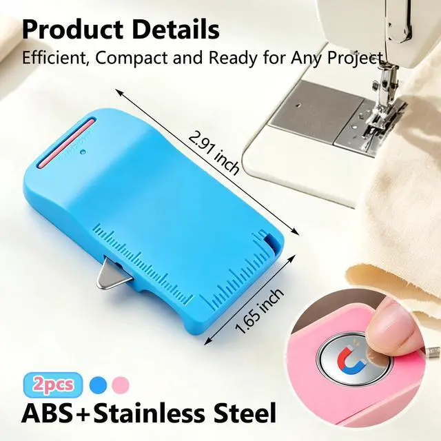 Alt view image 2 of 7 - 2 Pack Magnetic Seam Guide for Sewing Machine Sleeve Tool, Built-in Seam Ripper and Edge Guide, Sewing Guides for Straight Stitching, Sewing Supplie Accessories