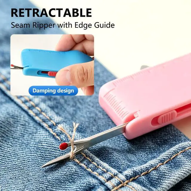 Alt view image 3 of 7 - 2 Pack Magnetic Seam Guide for Sewing Machine Sleeve Tool, Built-in Seam Ripper and Edge Guide, Sewing Guides for Straight Stitching, Sewing Supplie Accessories