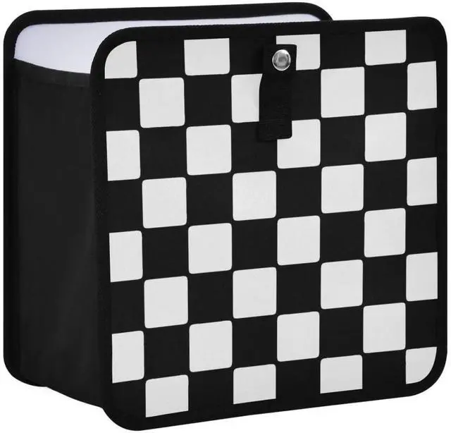 Main image of Car Trash Can Car Organizer Car Garbage Can with Adjustable Strap for Back Front Seat Console Waterproof Leakproof Collapsible Portable 11 Inch Checkerboard