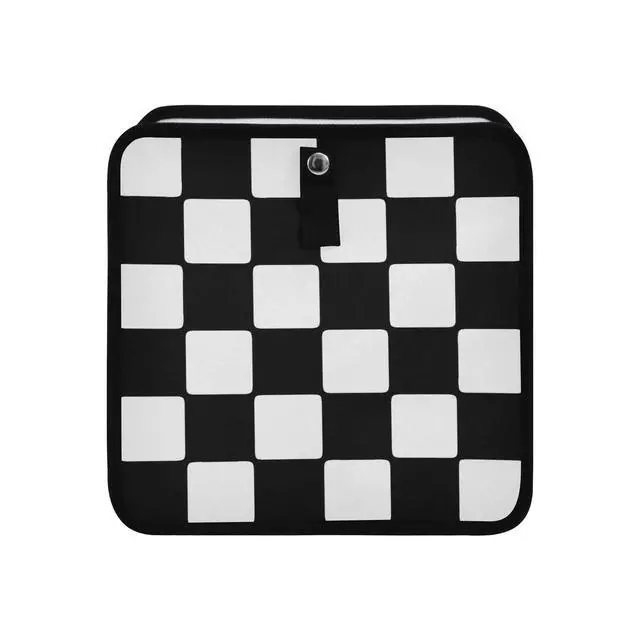 Alt view image 2 of 7 - Car Trash Can Car Organizer Car Garbage Can with Adjustable Strap for Back Front Seat Console Waterproof Leakproof Collapsible Portable 11 Inch Checkerboard