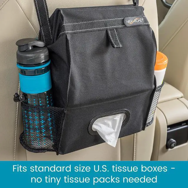 Alt view image 5 of 7 - Car Trash Can and Tissue Holder, Hanging Trash Bag Seat Organizer