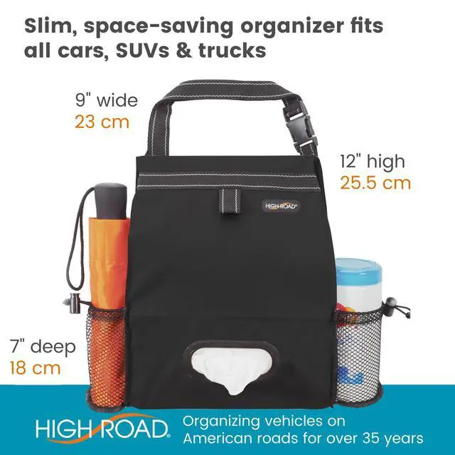 Alt view image 7 of 7 - Car Trash Can and Tissue Holder, Hanging Trash Bag Seat Organizer