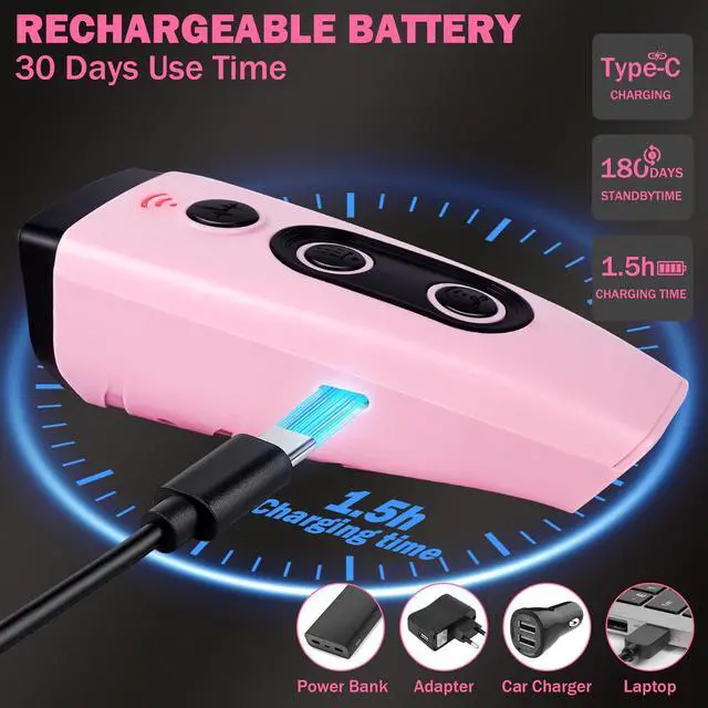 Alt view image 5 of 7 - Anti Barking Device for Dogs, 3X Ultrasonic Dog Bark Deterrent Devices to Stop Own or Neighbor's Dog Barking, 5 Modes 35FT Range, Safe for Dogs Training, Bark Control Indoor Outdoor, Pink