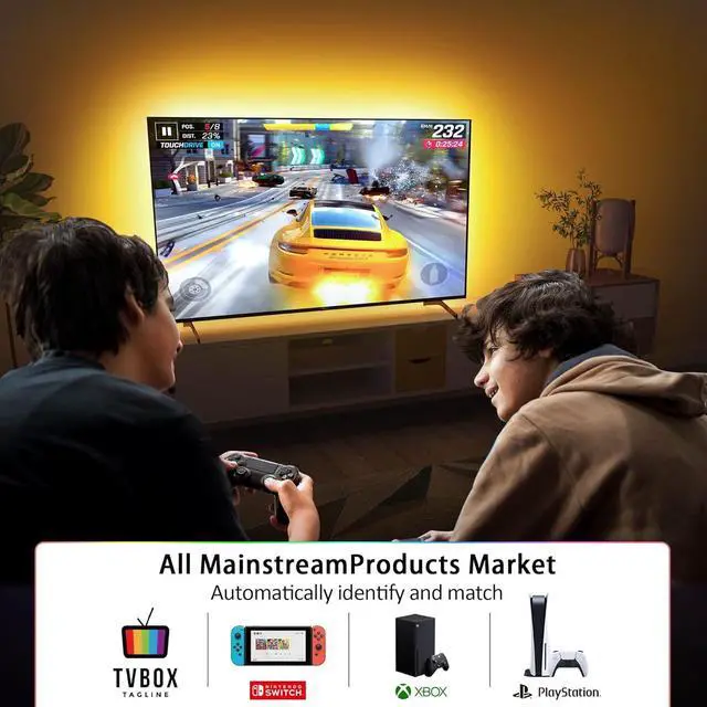 Alt view image 3 of 7 - HDMI LED Lights for TV, 32.8ft TV LED Backlight for 70-100 Inch, RGB LED Strip Lights Behind TV, APP Remote Control Music Sync TV Led Lights for Bedroom