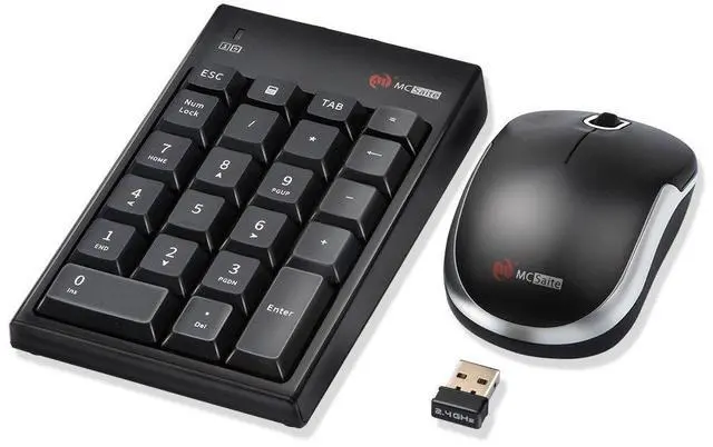 Main image of Numeric Keypad & Mouse Combo - Use One Receiver Wireless Number Pad Keyboard and Mouse for Laptop Desktop