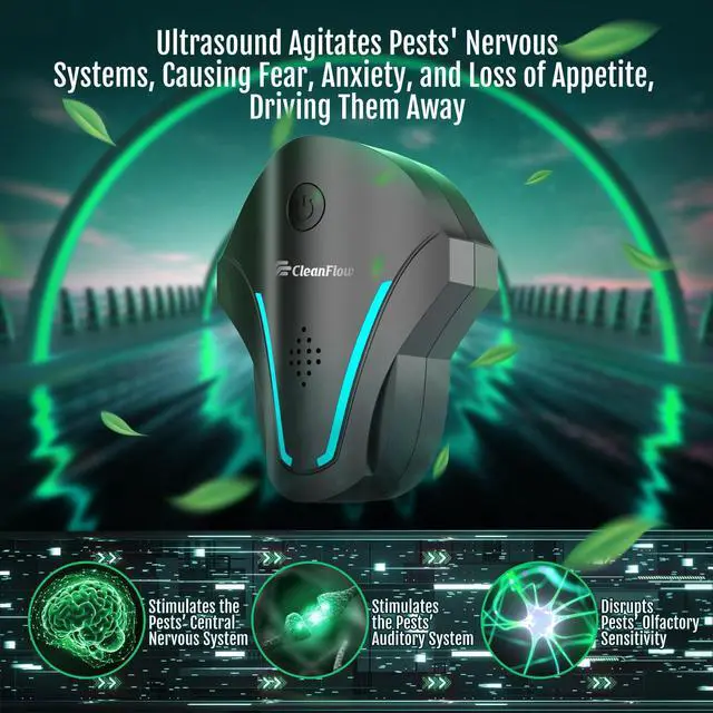 Alt view image 3 of 7 - 2025 Upgraded Ultrasonic Indoor Repeller 3 Modes Pest Control for Rodents, Roaches, Mice, Bugs, Mosquitoes, Spiders, Ants, 3 Mode Switching, 6 Pack