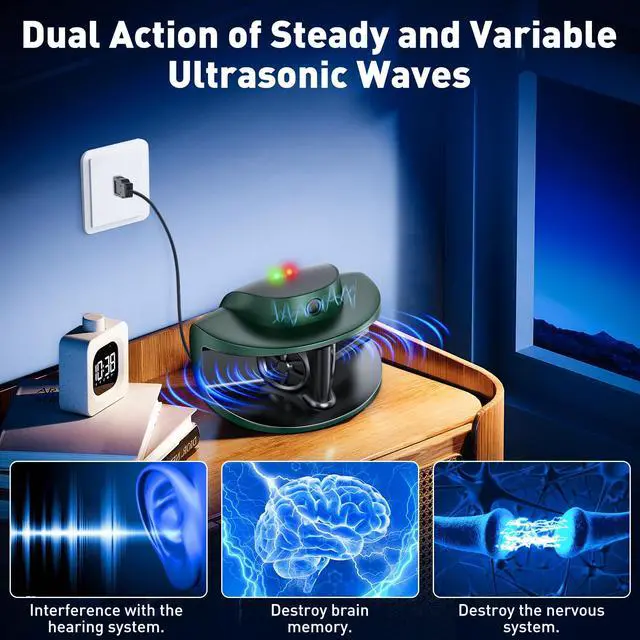 Alt view image 3 of 7 - 2026 Upgraded Ultrasonic Repeller & Insect Indoor Repeller, Pest Control, Repellent Roach, Mouse, Bugs, Mosquito, Mice, Spider, Ant - Pet & Human Safe