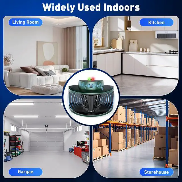 Alt view image 7 of 7 - 2026 Upgraded Ultrasonic Repeller & Insect Indoor Repeller, Pest Control, Repellent Roach, Mouse, Bugs, Mosquito, Mice, Spider, Ant - Pet & Human Safe