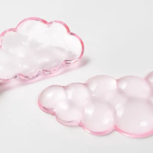 Alt view image 7 of 7 - Ergonomic Gel Cloud Keyboard and Mouse Wrist Rest Set Clear Wrist Rest for Keyboard 60%/68%/75%, Comfort & Support for Typing and Gaming (Light Pink)