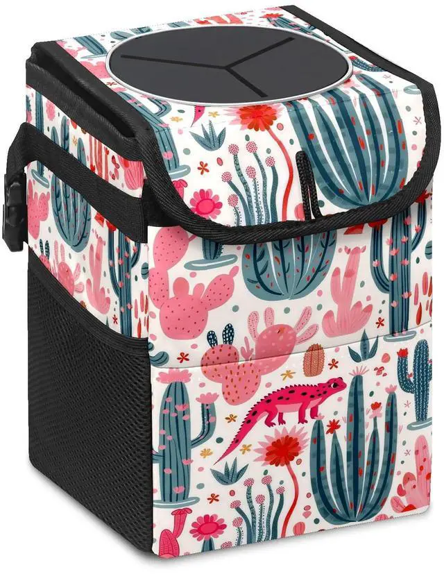 Main image of Car Trash Can Lightweight and Portable with Durable Water-Resistant Coating, No Installation Required, Practical and Ample Capacity,Car Accessories Interior Car Organizer. Cactus