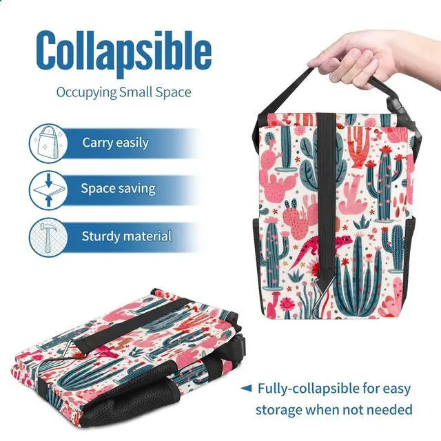 Alt view image 4 of 7 - Car Trash Can Lightweight and Portable with Durable Water-Resistant Coating, No Installation Required, Practical and Ample Capacity,Car Accessories Interior Car Organizer. Cactus