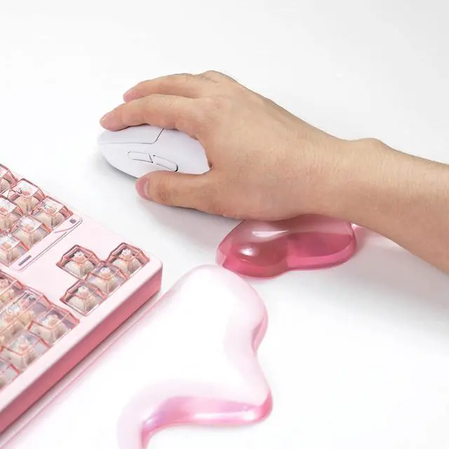 Alt view image 5 of 7 - Gel Wrist Rest for Keyboard and Mouse, Pink Wrist Rest Set, Cute Wrist Rest for Computer Keyboard 60%/68%/75%,Comfort & Support for Typing and Gaming