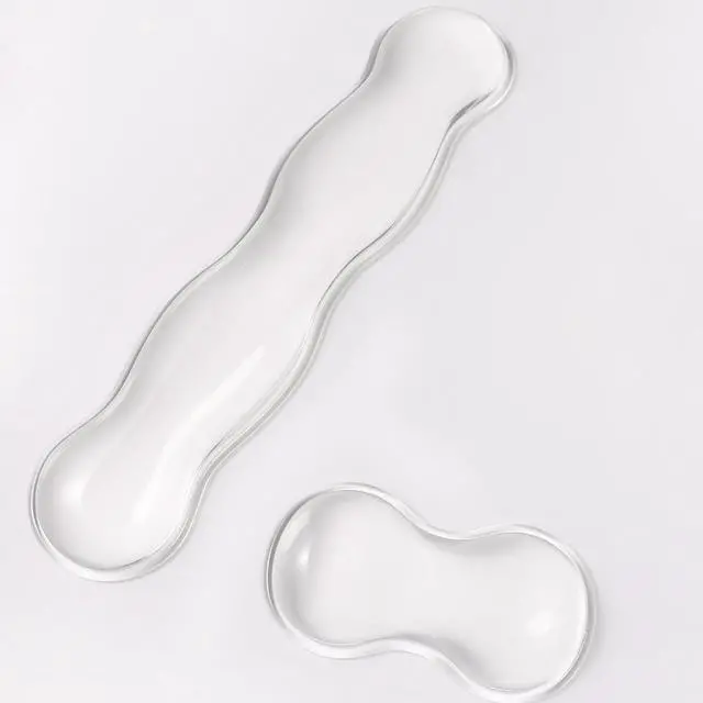 Main image of Silicone Gel Keyboard & Mouse Wrist Rest Set, White Cool Soft Ergonomic Wrist Rest, Relax Your Wrist, for Laptop Computer Office & Home