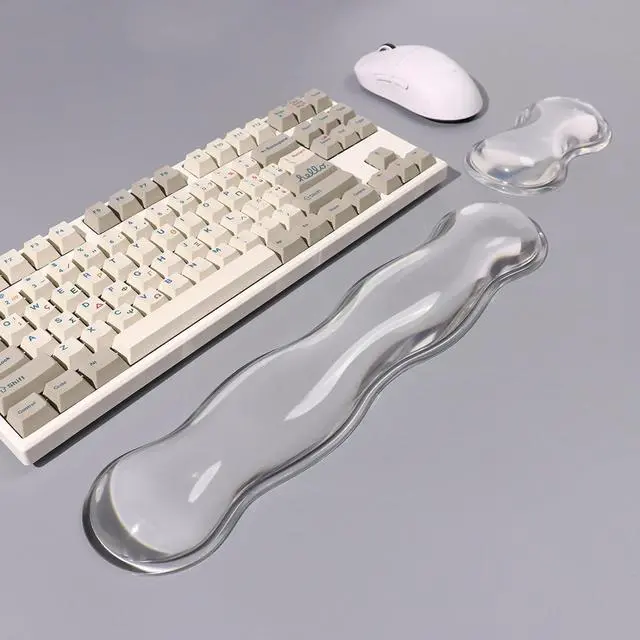 Alt view image 2 of 7 - Silicone Gel Keyboard & Mouse Wrist Rest Set, White Cool Soft Ergonomic Wrist Rest, Relax Your Wrist, for Laptop Computer Office & Home